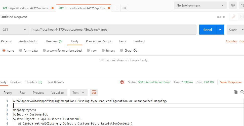 automapper error unsupported